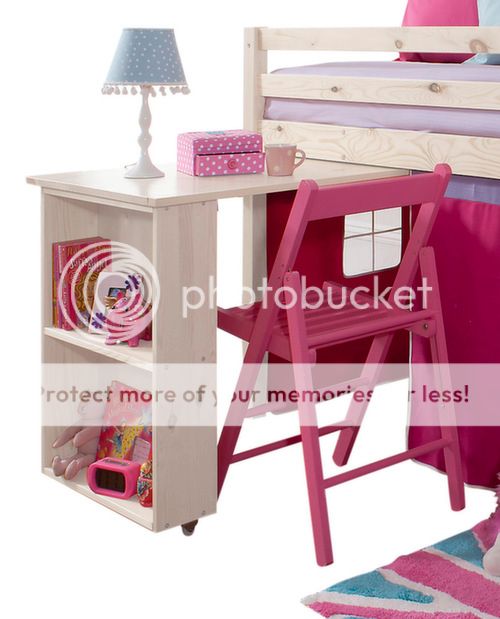Mid Sleeper Wooden Pine Bunk Bed, Cabin bed + Desk PINK WW eBay